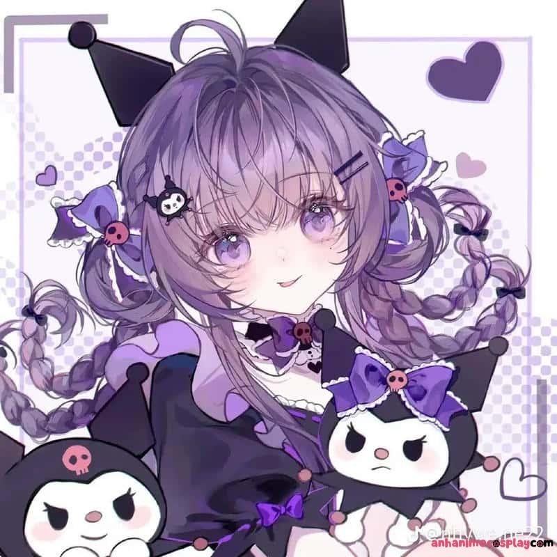 anime màu tím xinh
